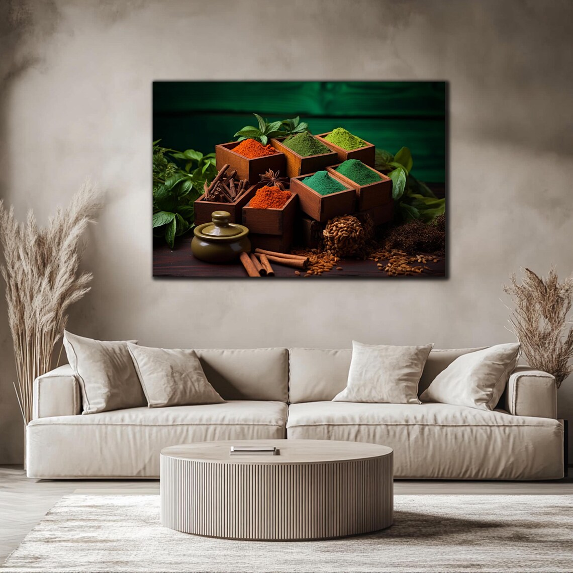 Herbs Spices Kitchen Splashback, Waterproof Wall Art Print - Image 4