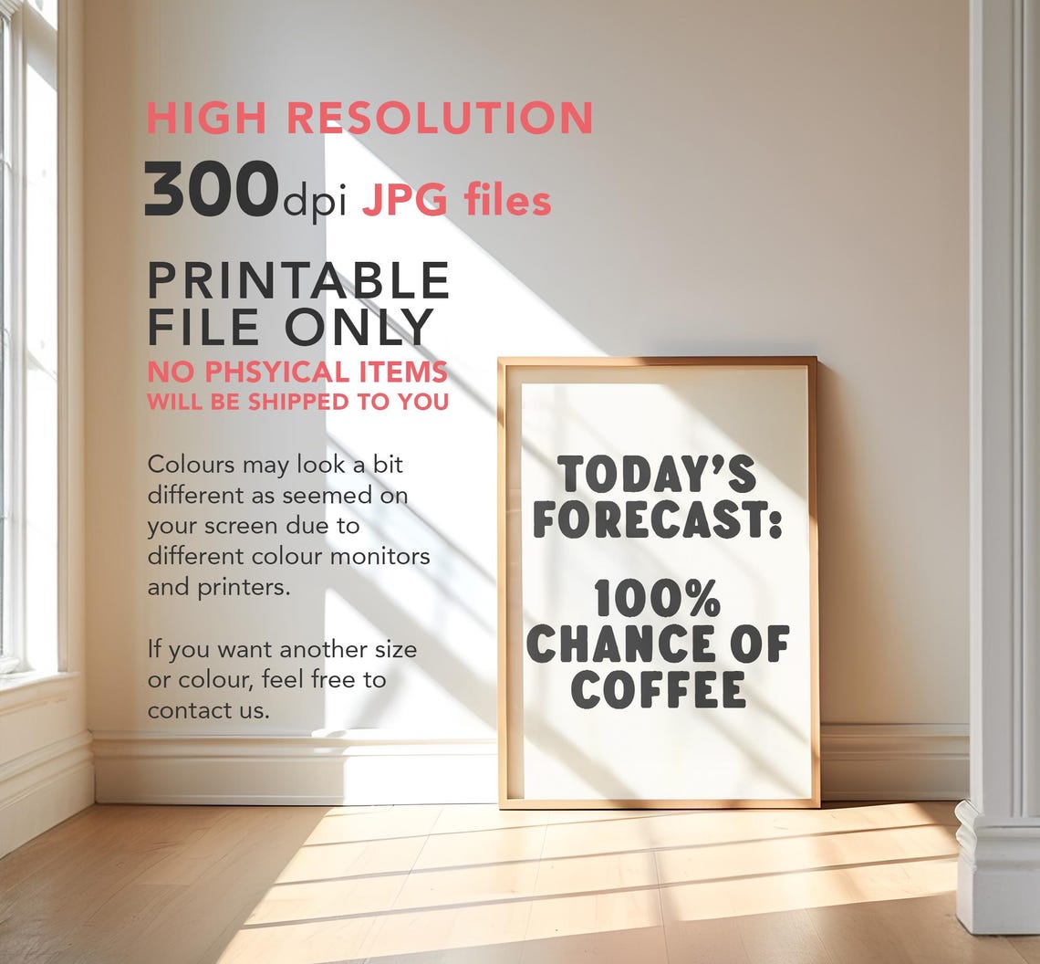 Coffee Lover Print Kitchen Wall Art Typography Poster Funny Quote Print Coffee Bar Decor Kitchen Prints - Image 2