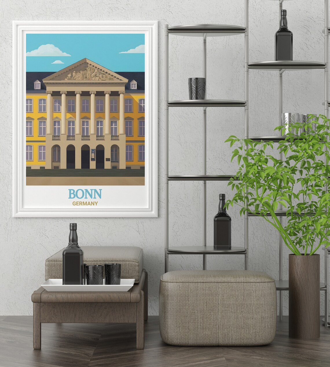 Bonn Germany University Main Building Landmark Travel Poster - Image 3