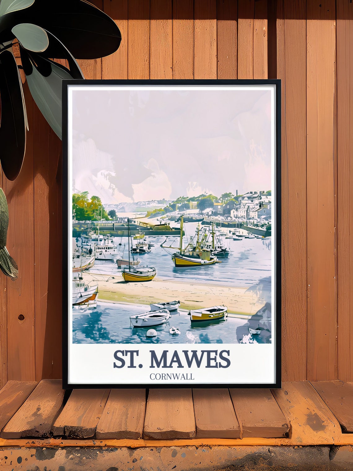 St Mawes Cornwall Harbour Boats Fishing Village Travel Poster - Image 2