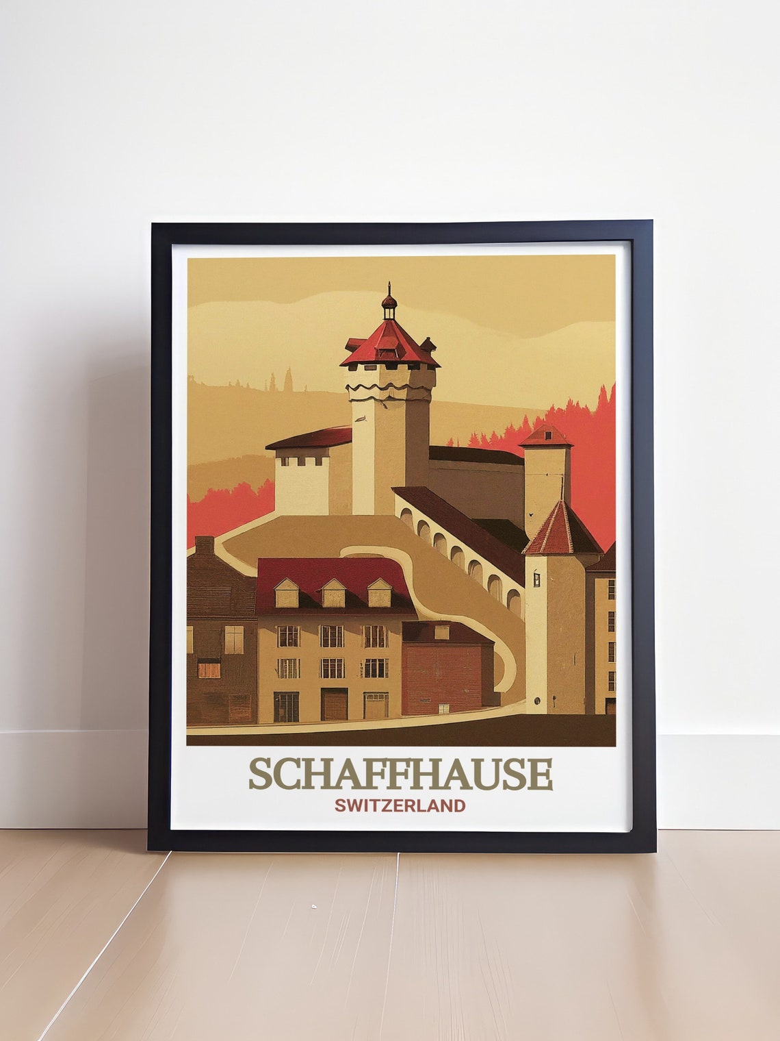 Schaffhausen Switzerland Munot Fortress Sunset Warm Tones Poster - Image 4
