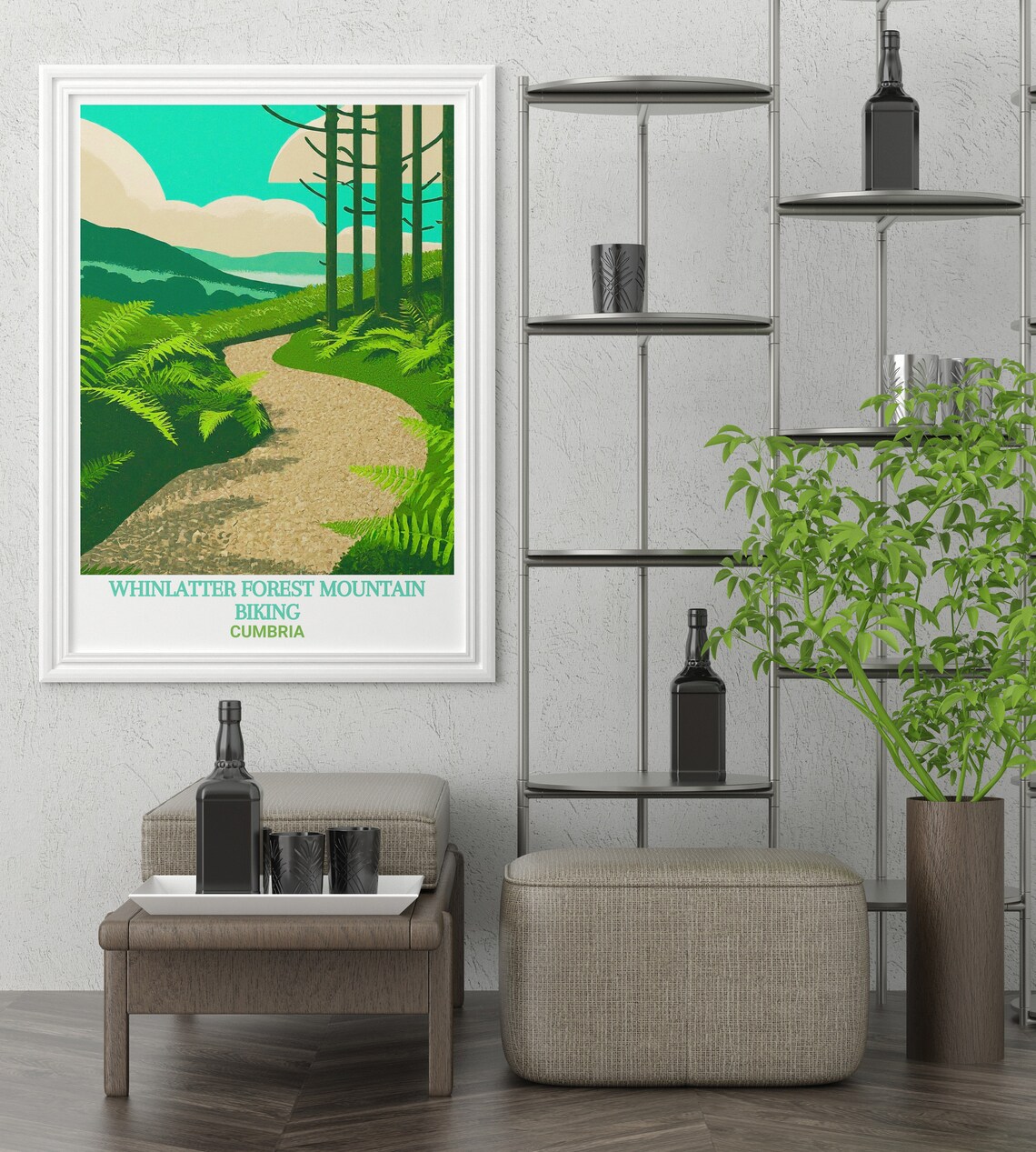 Lush Whinlatter Forest Mountain Biking Cumbria Fern Trail Poster - Image 2