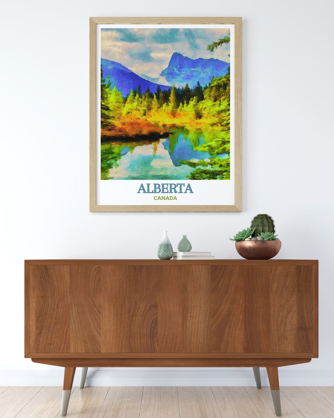 Alberta Jasper Lake Mountain Reflection Canada Scenic Poster - Image 2