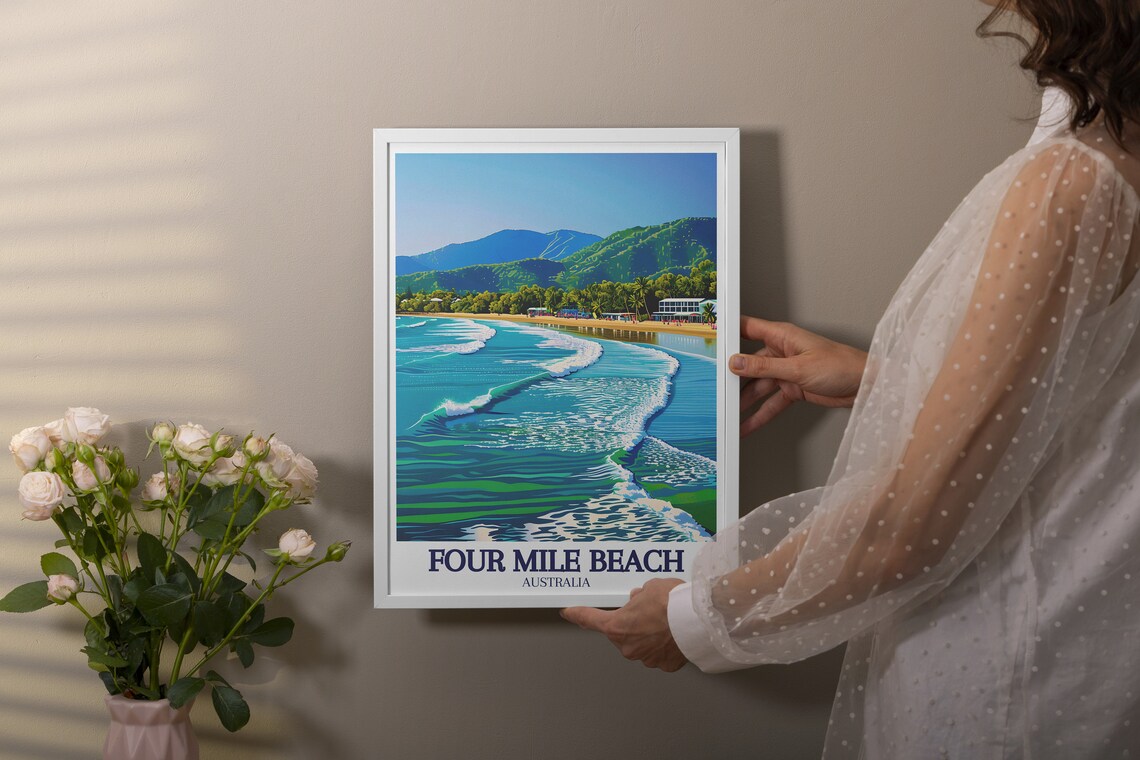 Four Mile Beach Australia Rolling Surf And Coastal Mountains Poster - Image 3