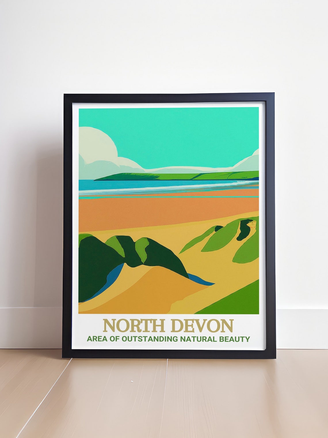 North Devon Saunton Sands Golden Dunes Coast England Art Poster - Image 4