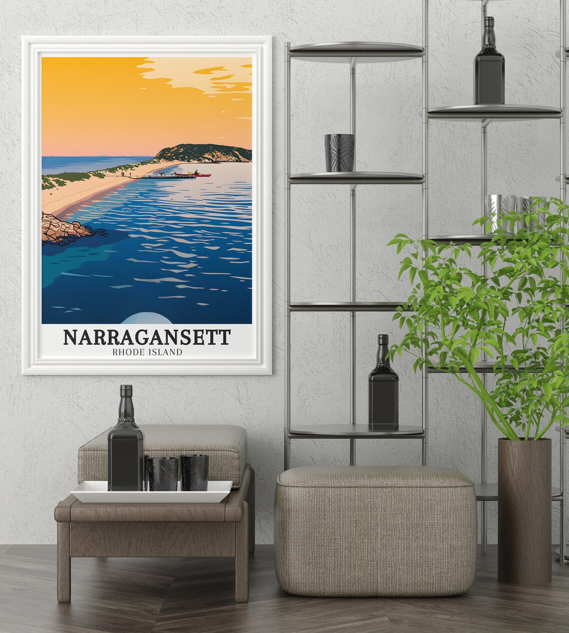 Narragansett Breachway Inlet Travel Poster - Image 3