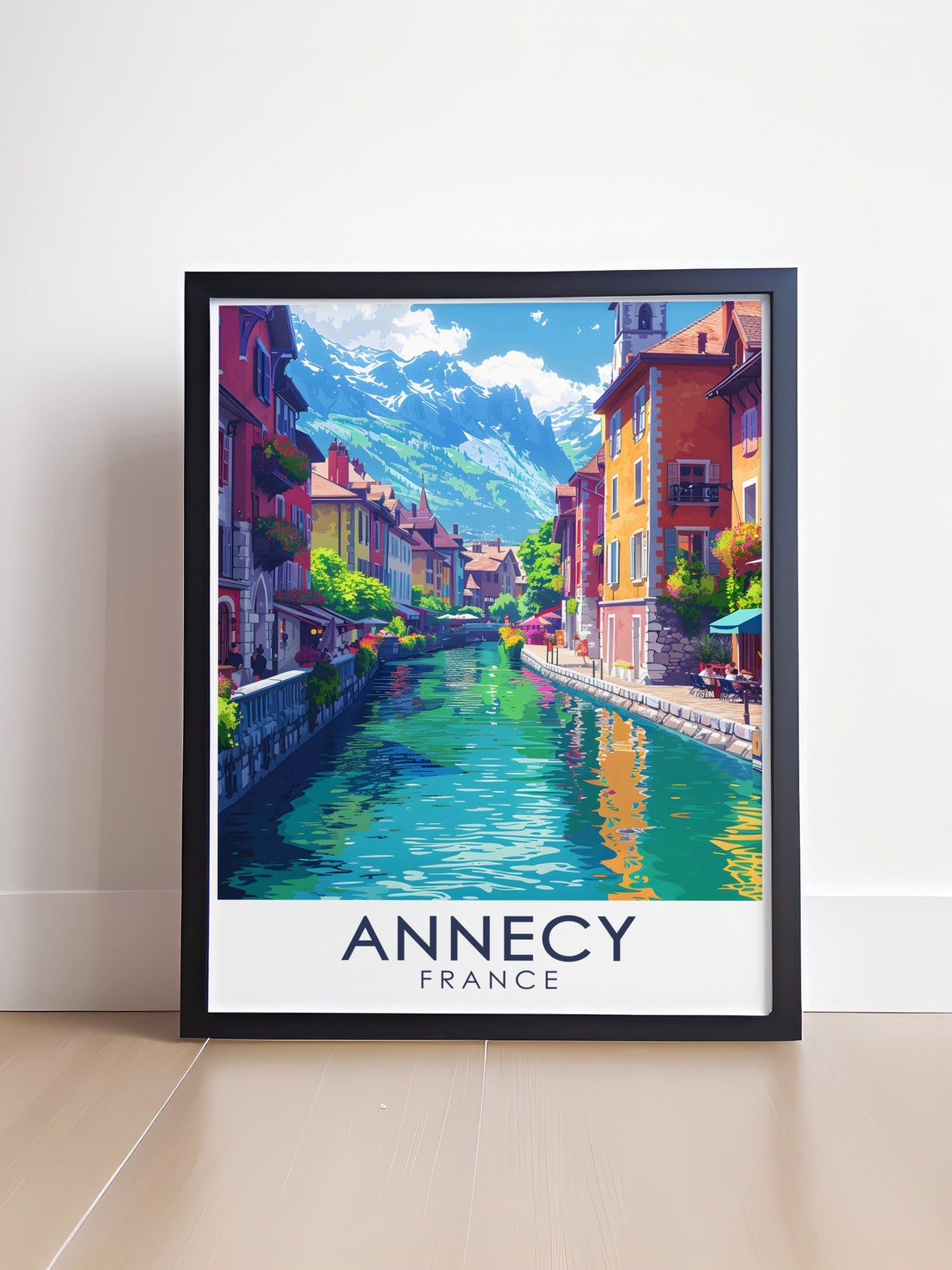 Annecy Print Old Town Home Decor Annecy France Antique Decor France Travel Posters France Travel Art Lake Annecy Wall Art - Image 4