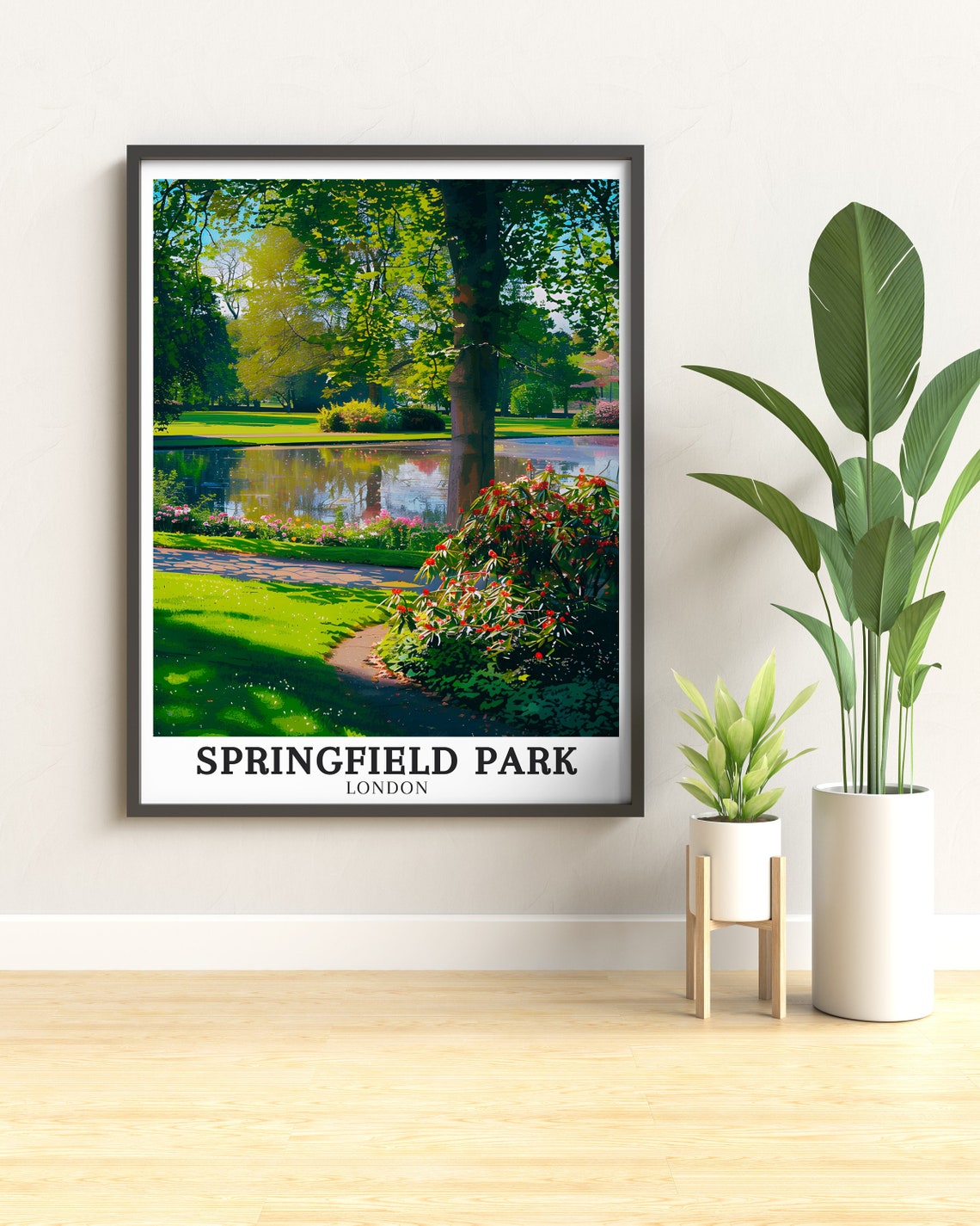Springfield Park London Pond Rhododendron Walk Spring Bloom Poster - Image 3