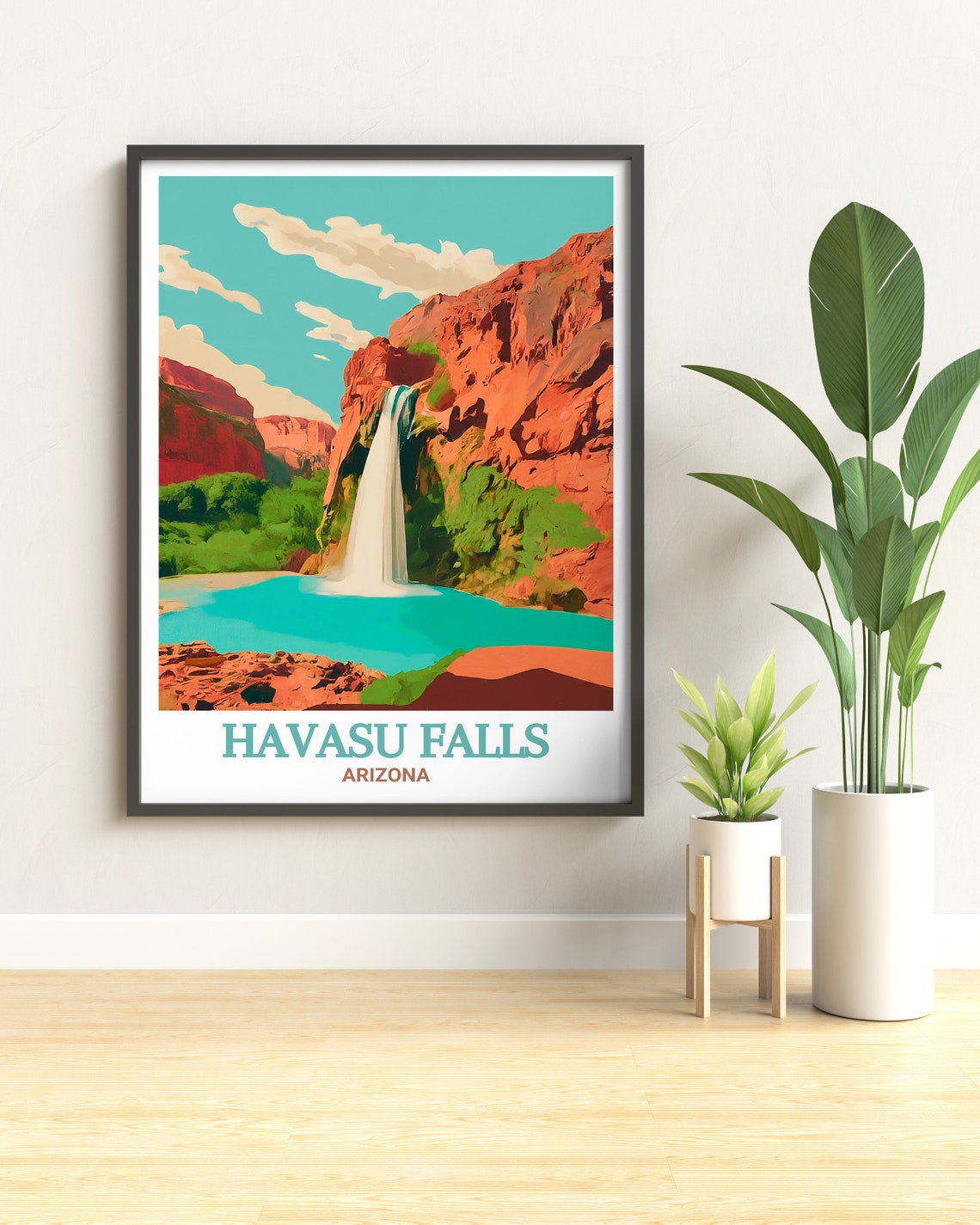 Havasu Falls Arizona Waterfall Turquoise Pool Red Cliffs Nature Poster - Image 2