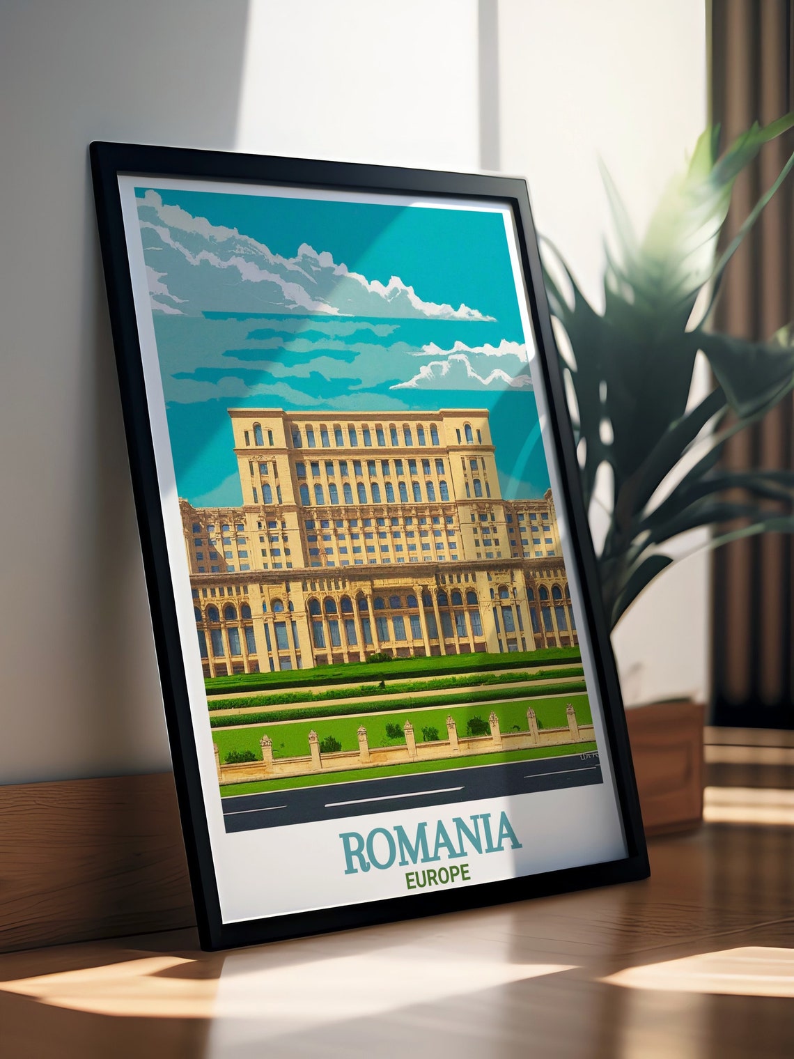 Romania Travel Poster Palace Of The Parliament Art Romania Gifts And Beautiful Wall Arts Romania Travel Prints And Decor - Image 3