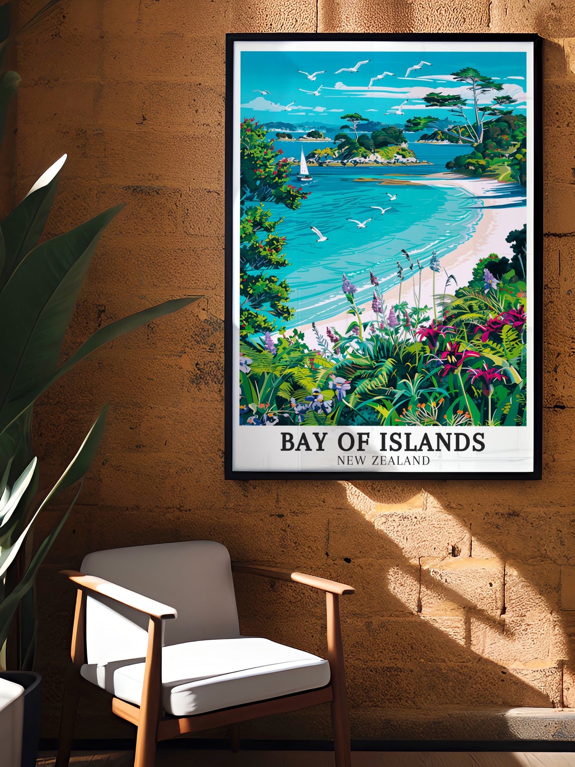 Bay Of Islands Wall Art Urupukapuka Island And Pohutukawa Trees Art Urupukapuka Island And Pohutukawa Trees Decor Bay Of Islands Poster - Image 2