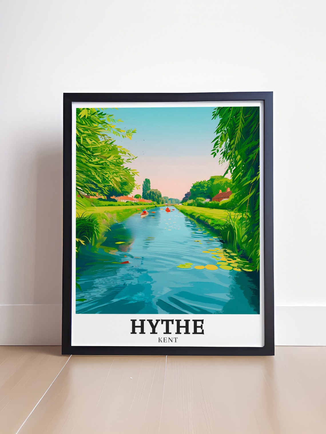 Hythe Travel Poster Hythe Military Canal Old Cliff Line Art Hythe Military Canal And Old Cliff Line Artwork Hythe Travel Print - Image 4