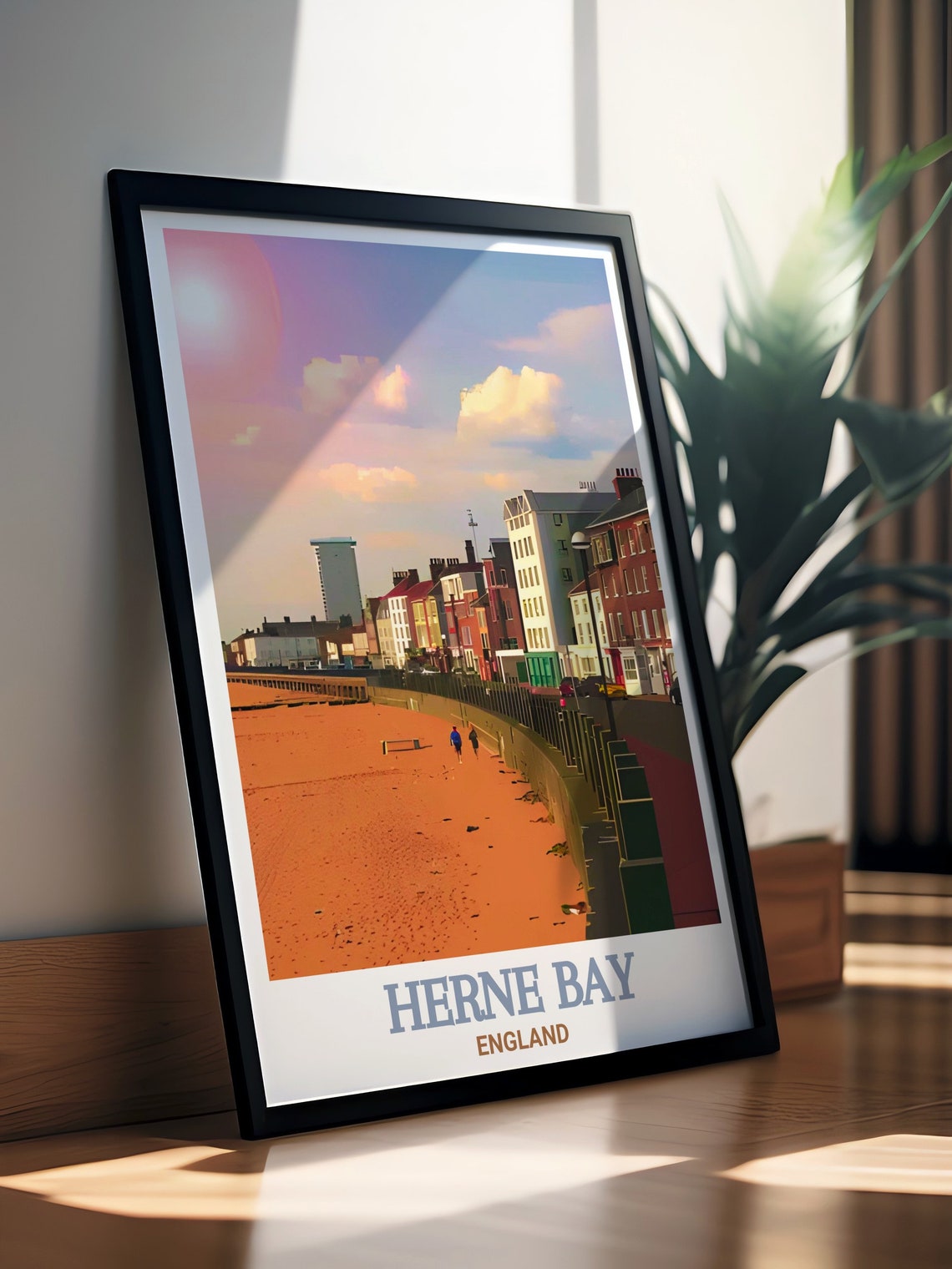 Herne Bay England Sunset Promenade Seafront Golden Hour Poster - Image 3