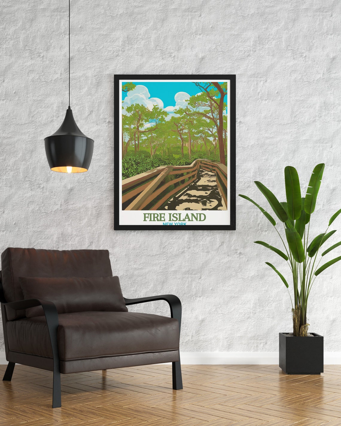 Fire Island New York Sunken Forest Boardwalk Woods Trail Poster - Image 3