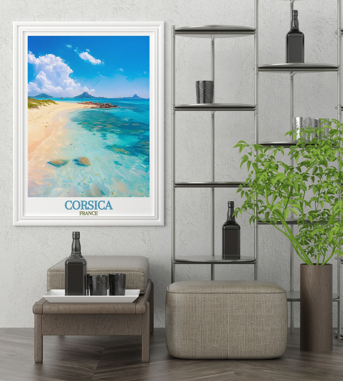 Corsica France Sandy Beach With Turquoise Clear Water Poster - Image 2