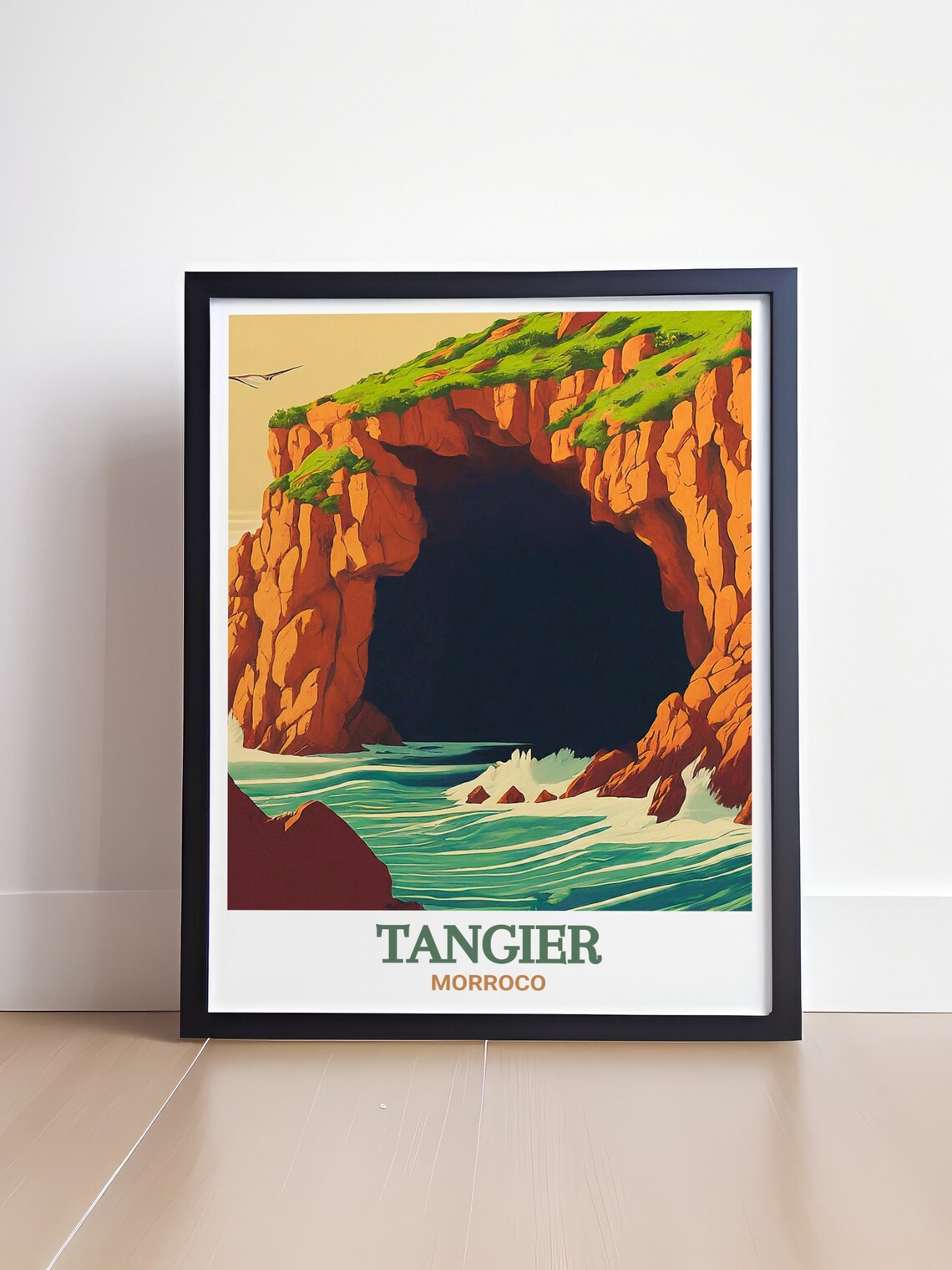 Tangier Morocco Hercules Caves Sea Arch Retro Style Travel Poster - Image 4
