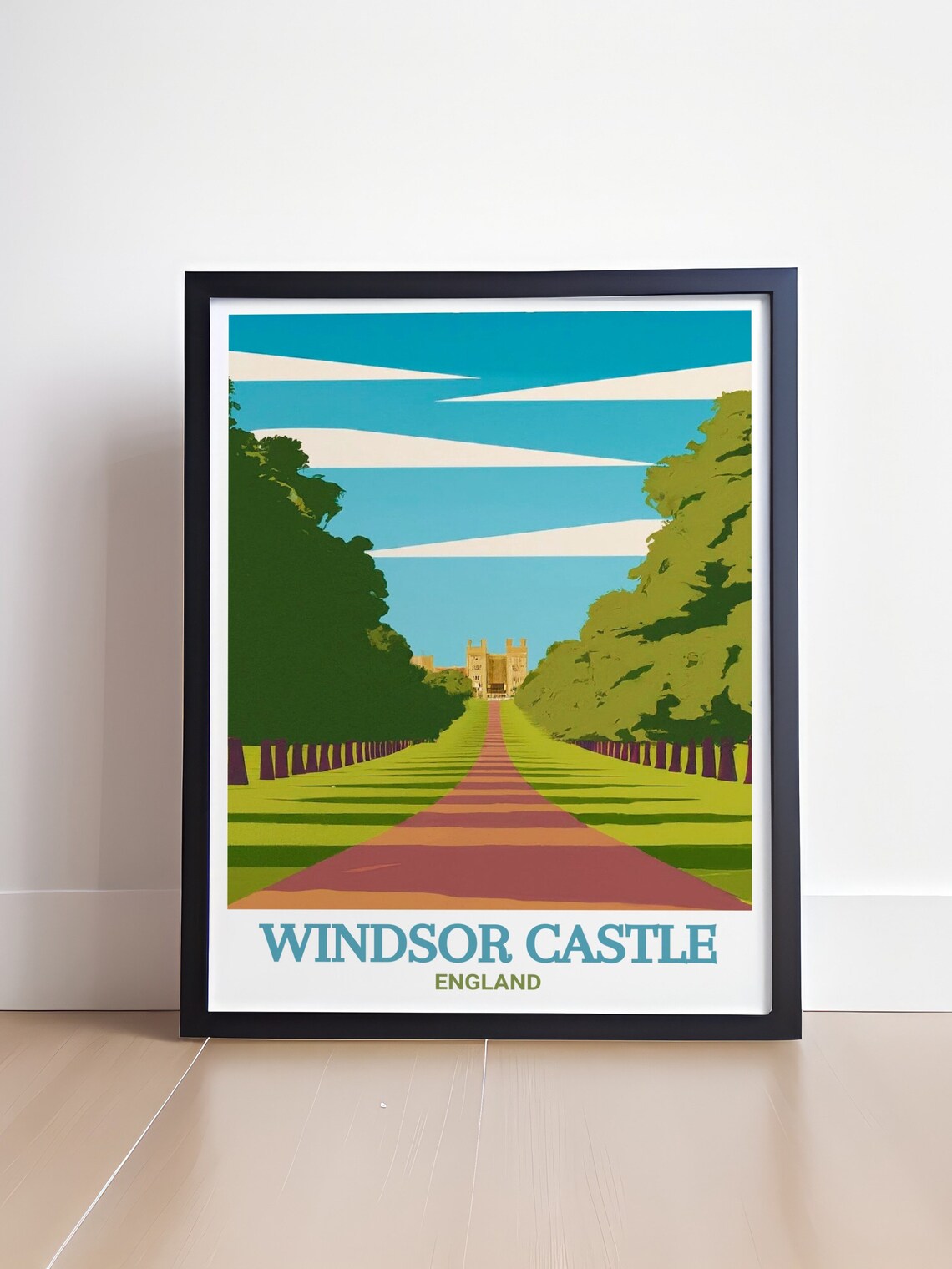 The Long Walk Avenue Windsor Castle England Royal Travel Poster - Image 4