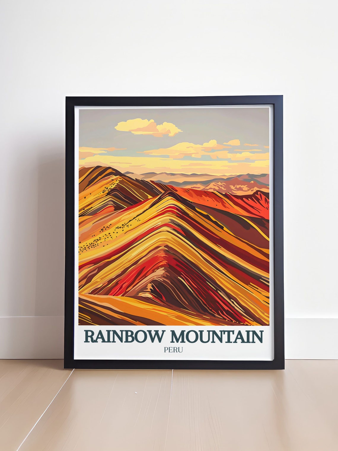 Rainbow Mountain Striped Ridges Red Valley Peru Travel Poster - Image 4