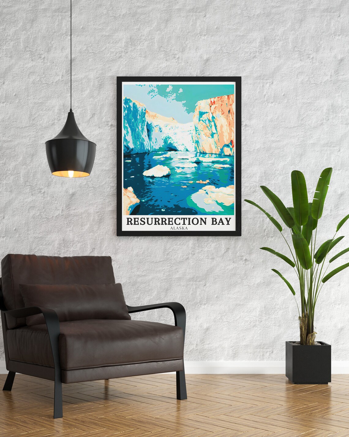 Resurrection Bay Glacier Lagoon Ice Passage Alaska Travel Poster - Image 2