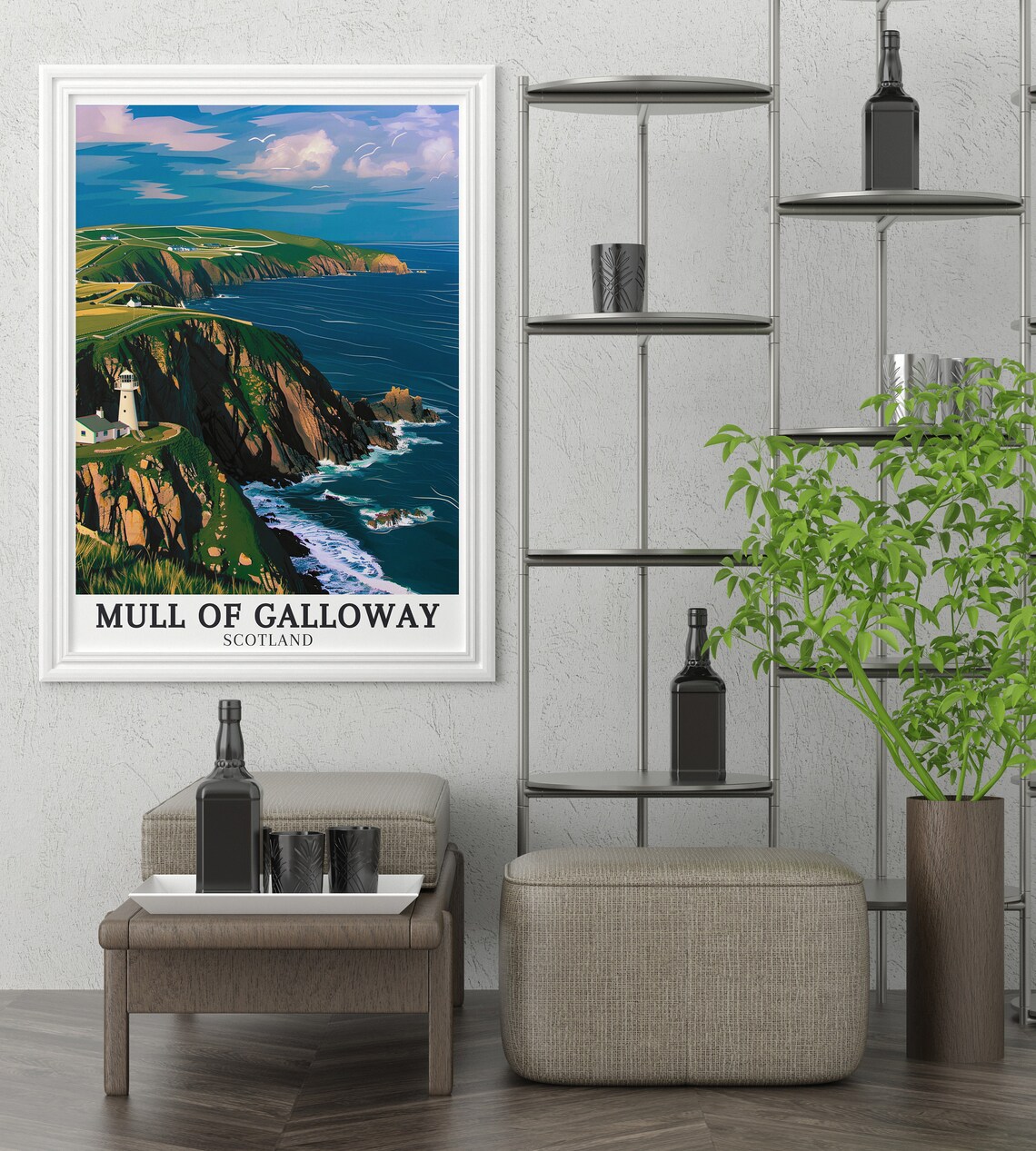 Mull of Galloway Lighthouse Sea Cliffs Scotland Travel Poster - Image 2