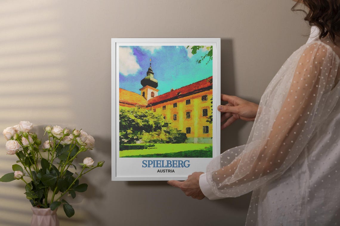 Spielberg Austria Seckau Abbey Yellow Baroque Building Poster - Image 2