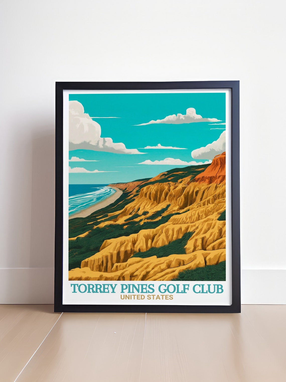 Torrey Pines Golf Club Cliffs Ocean View San Diego Travel Poster - Image 4