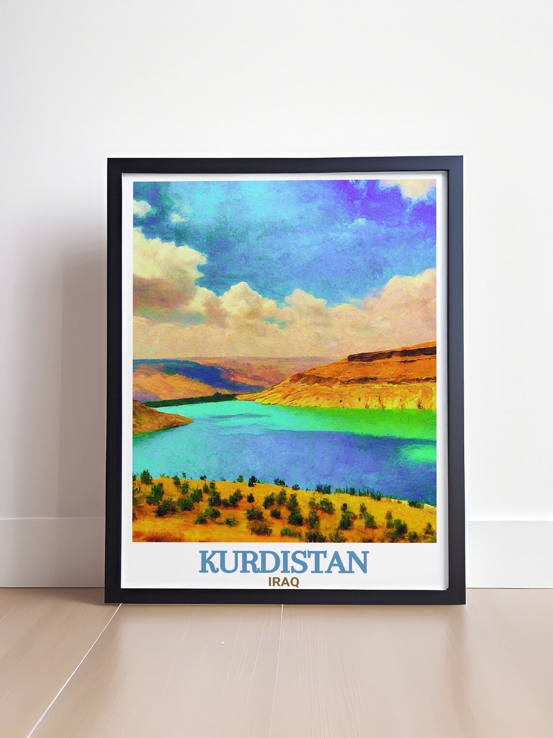 Kurdistan Iraq Turquoise Lake Valley Panorama Nature Travel Poster - Image 4