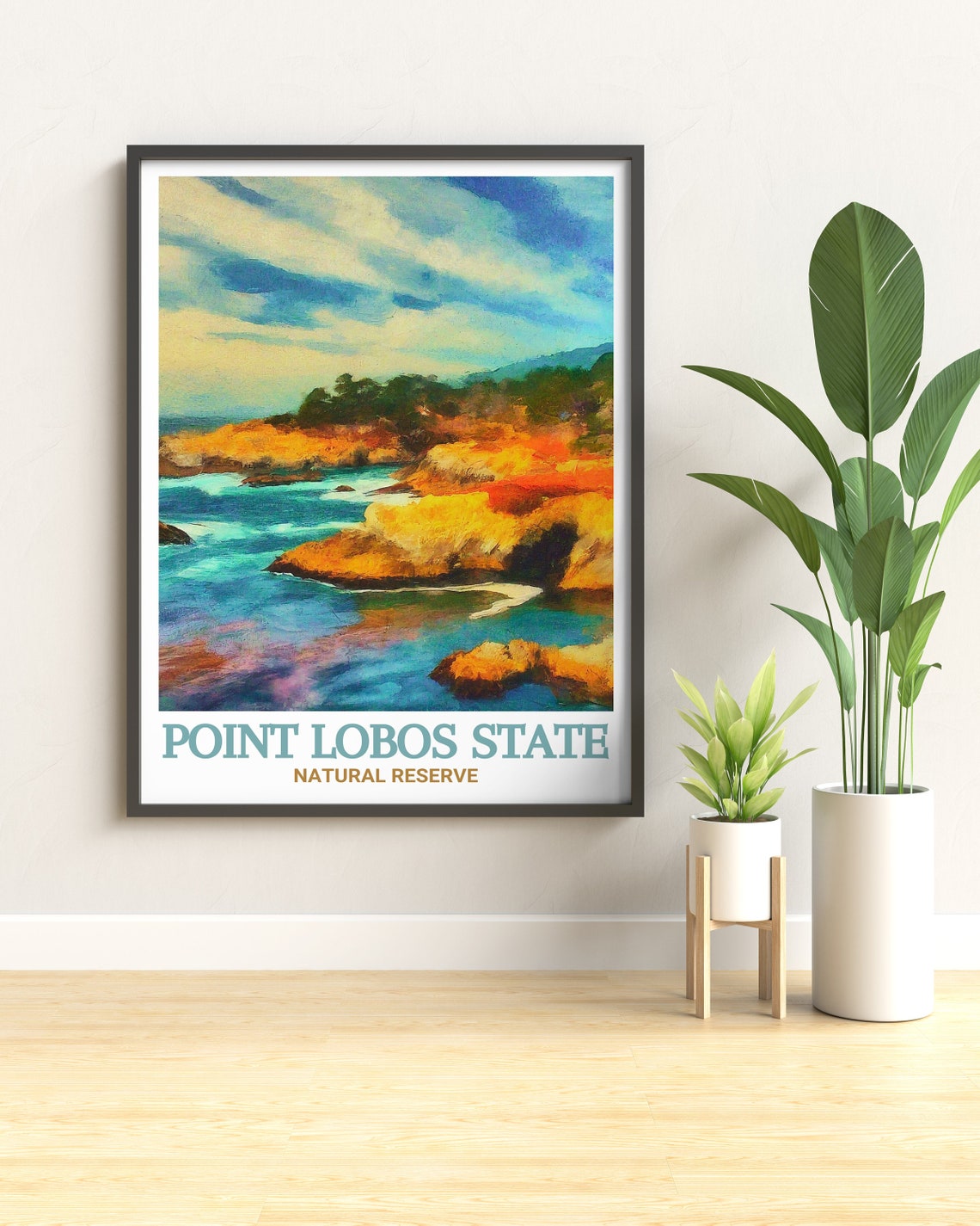 Point Lobos State Natural Reserve China Cove Vintage Travel Poster - Image 3