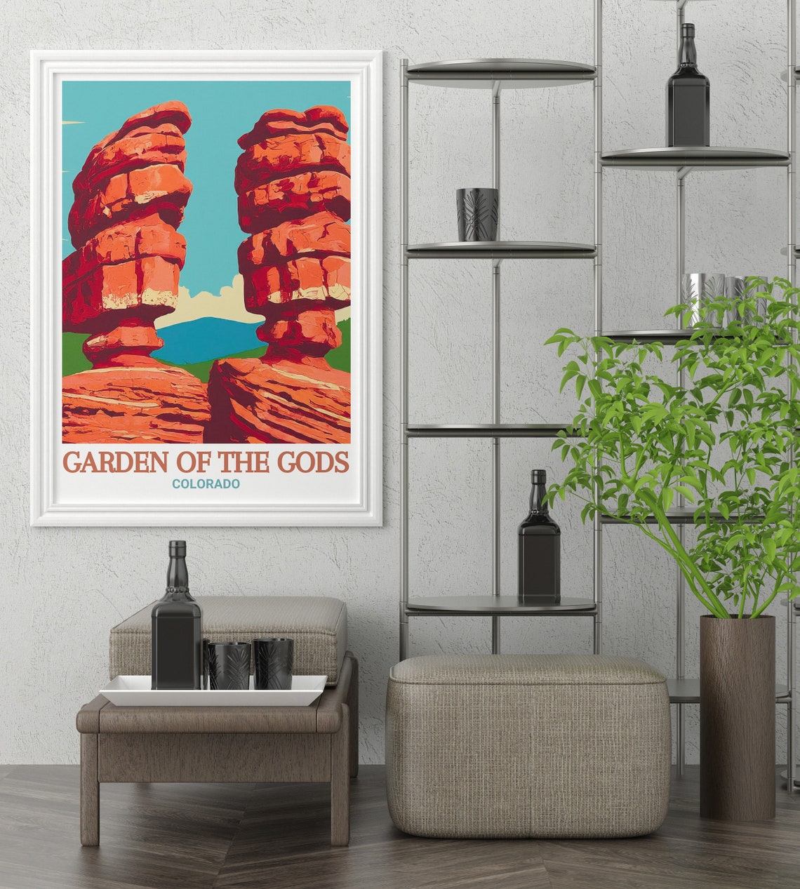 Gardens Of The Gods Travel Poster Siamese Twins Poster Siamese Twins Colorado Wall Art Gardens Of The Gods Print - Image 3