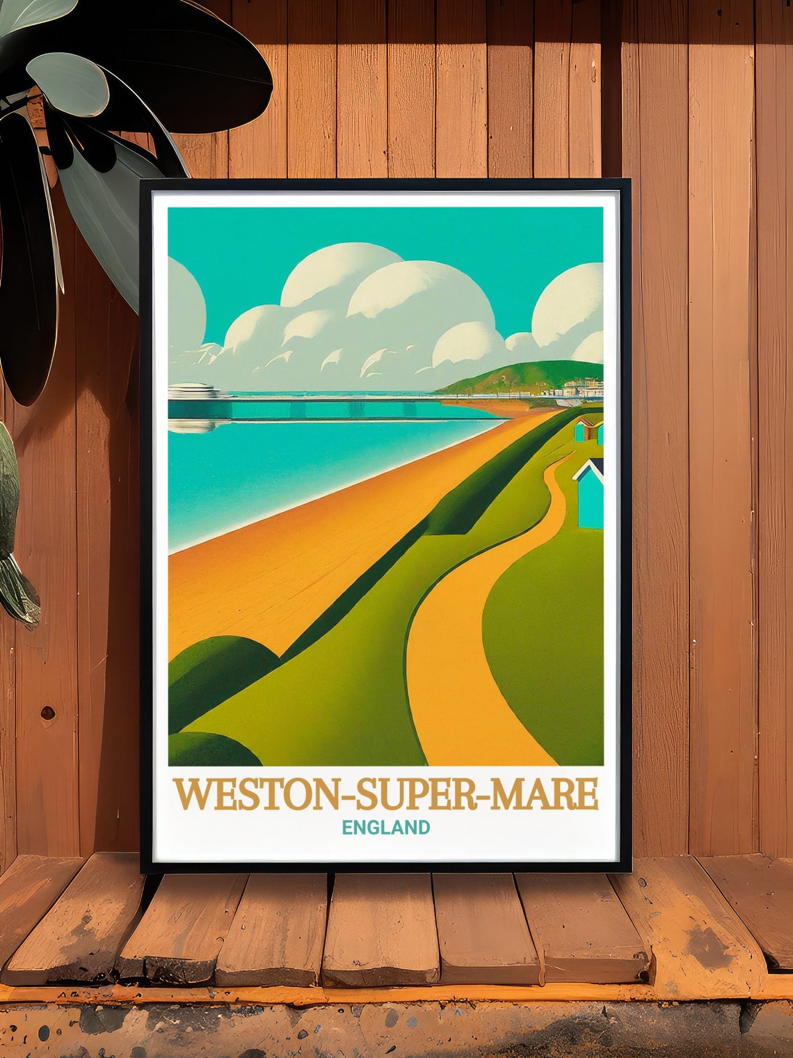 Weston Super Mare England Retro Beach Seafront Travel Poster - Image 2