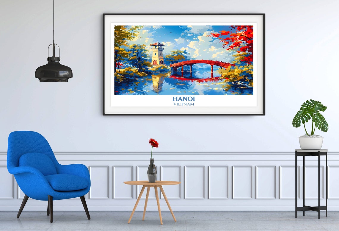 Hanoi Art Print Hon Kim Lake Travel Gift Posters Hanoi Travel Poster Vietnam Art Collection Asian Prints Housewarming Gifts - Image 4