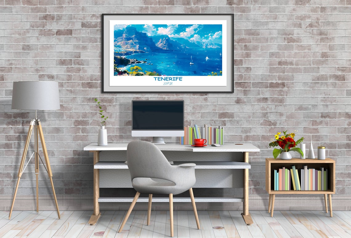 Los Gigantes Cliffs Over Blue Bay With Sailboats Tenerife Poster - Image 4