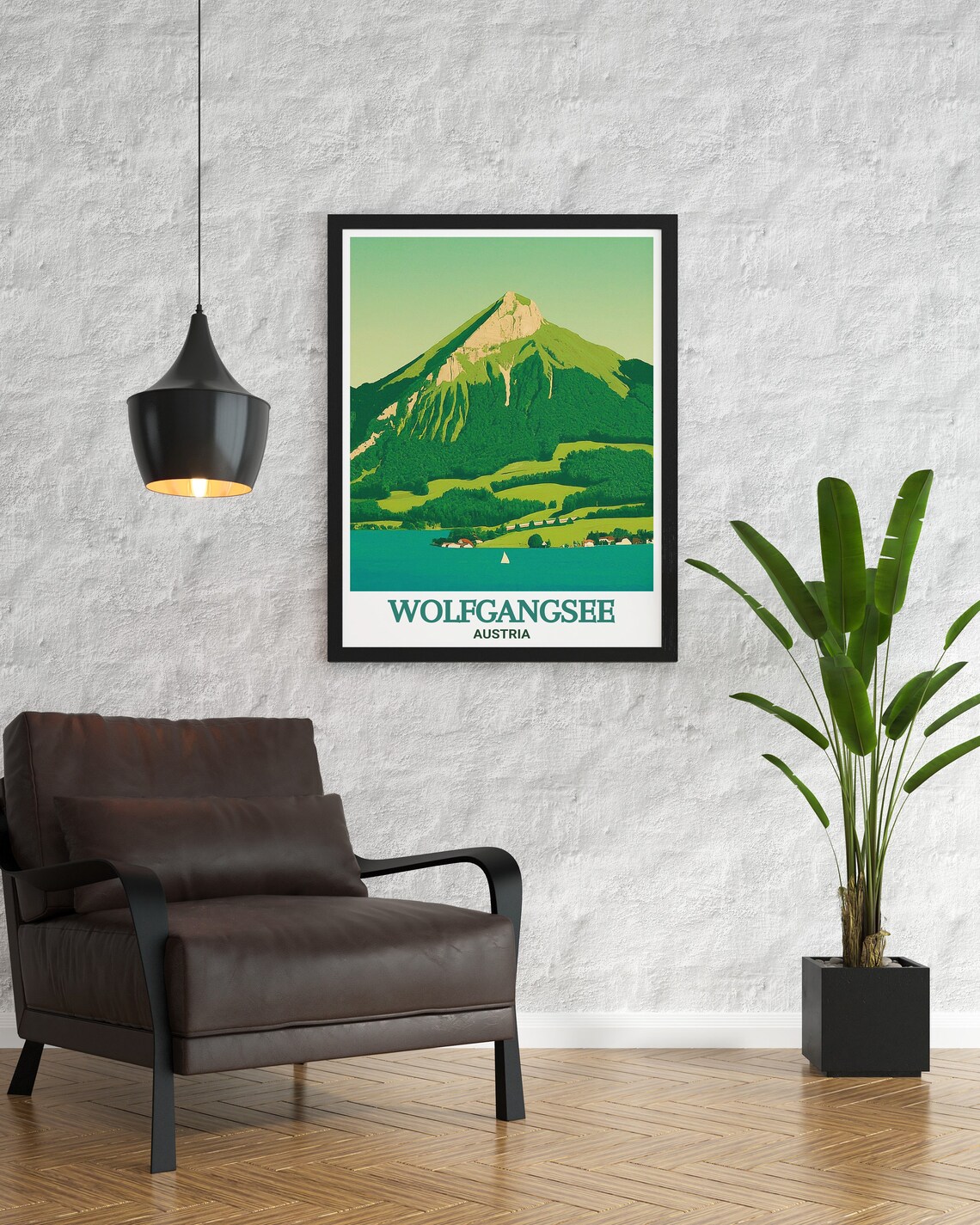 Wolfgangsee Austria Schafberg Mountain Lake Vintage Travel Poster - Image 3
