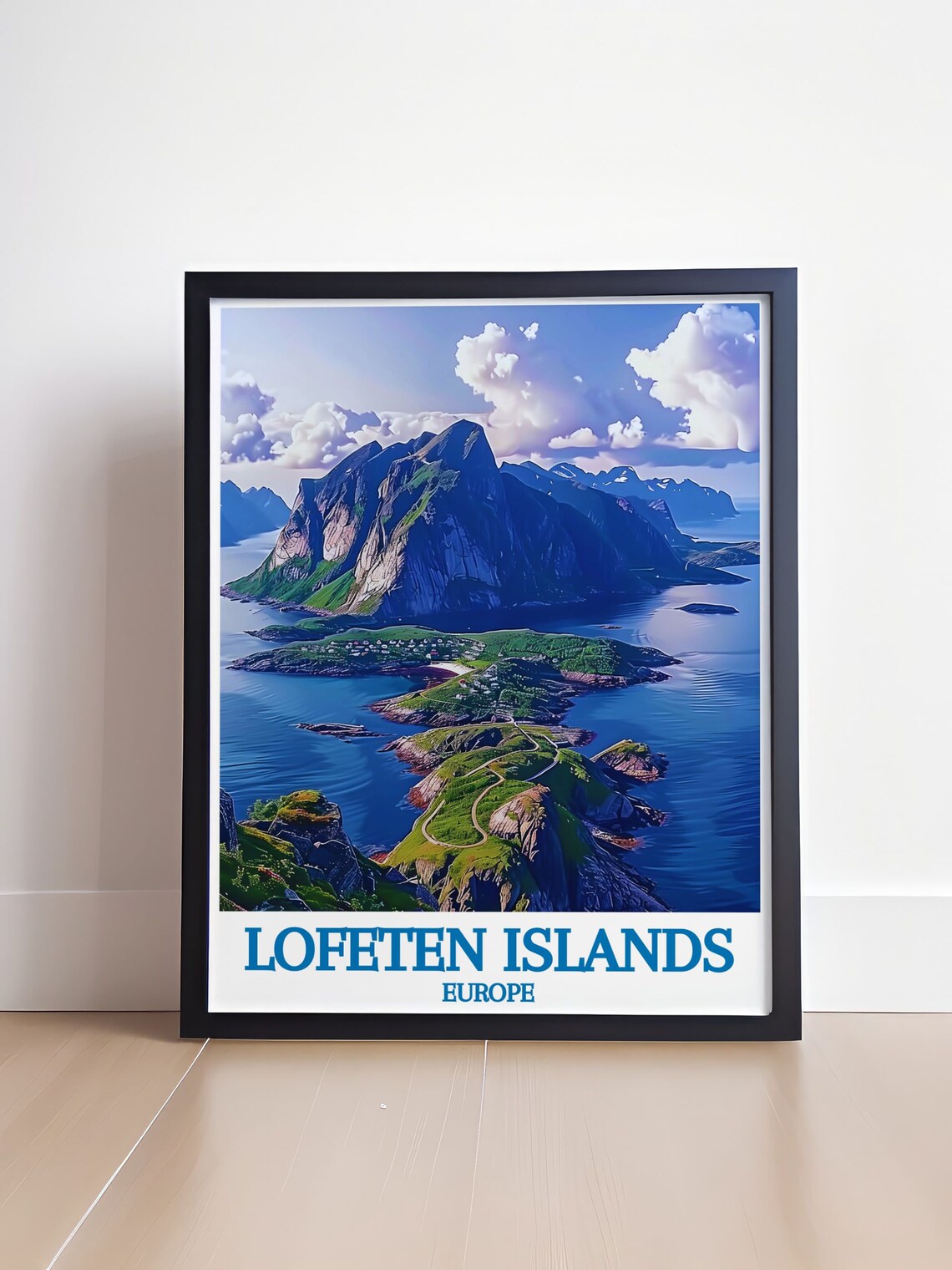Lofoten Islands Norway Aerial Mountain Peaks Fjords Travel Poster - Image 4