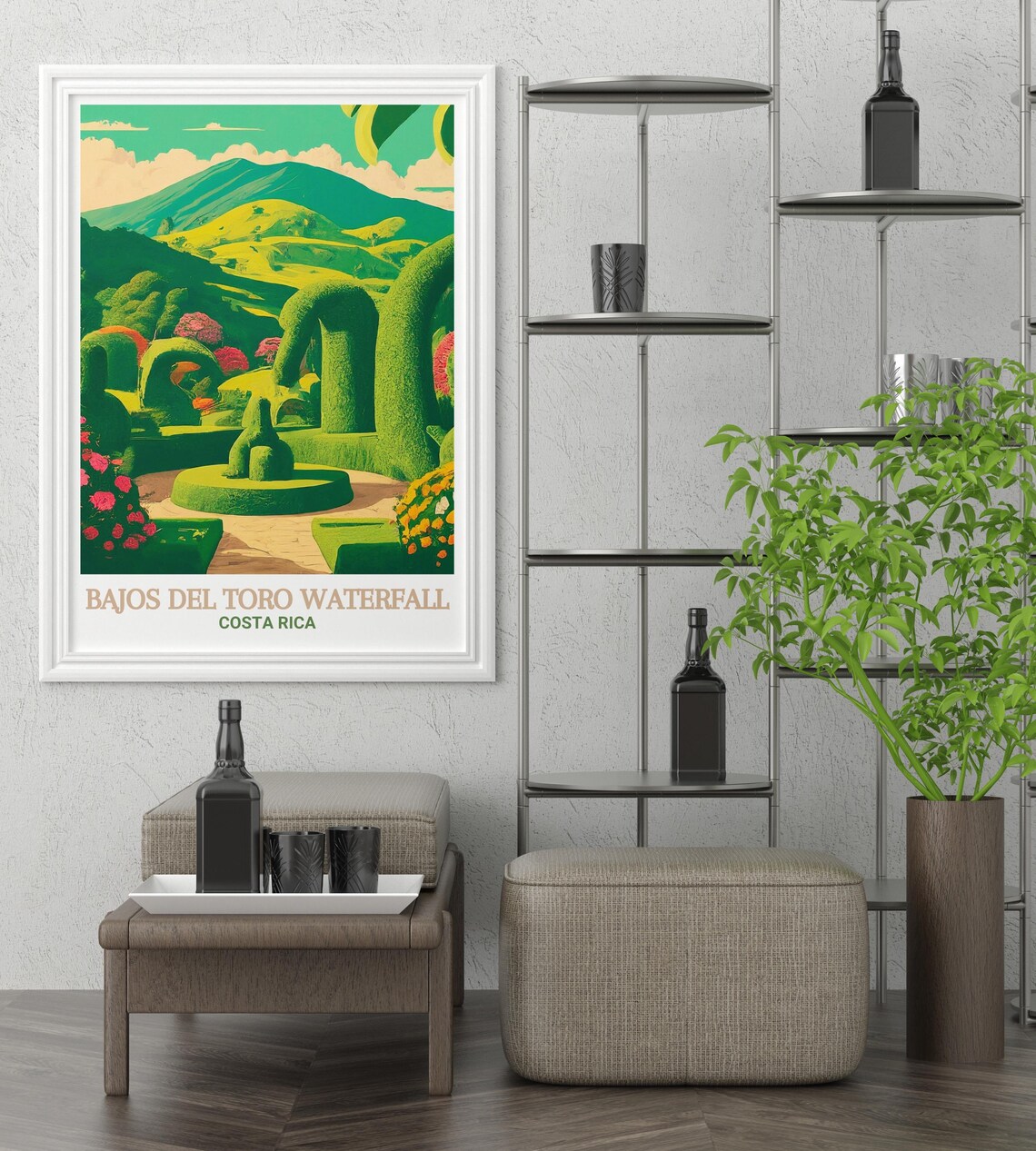 Bajos Del Toro Waterfall Costa Rica Topiary Garden Travel Poster - Image 3