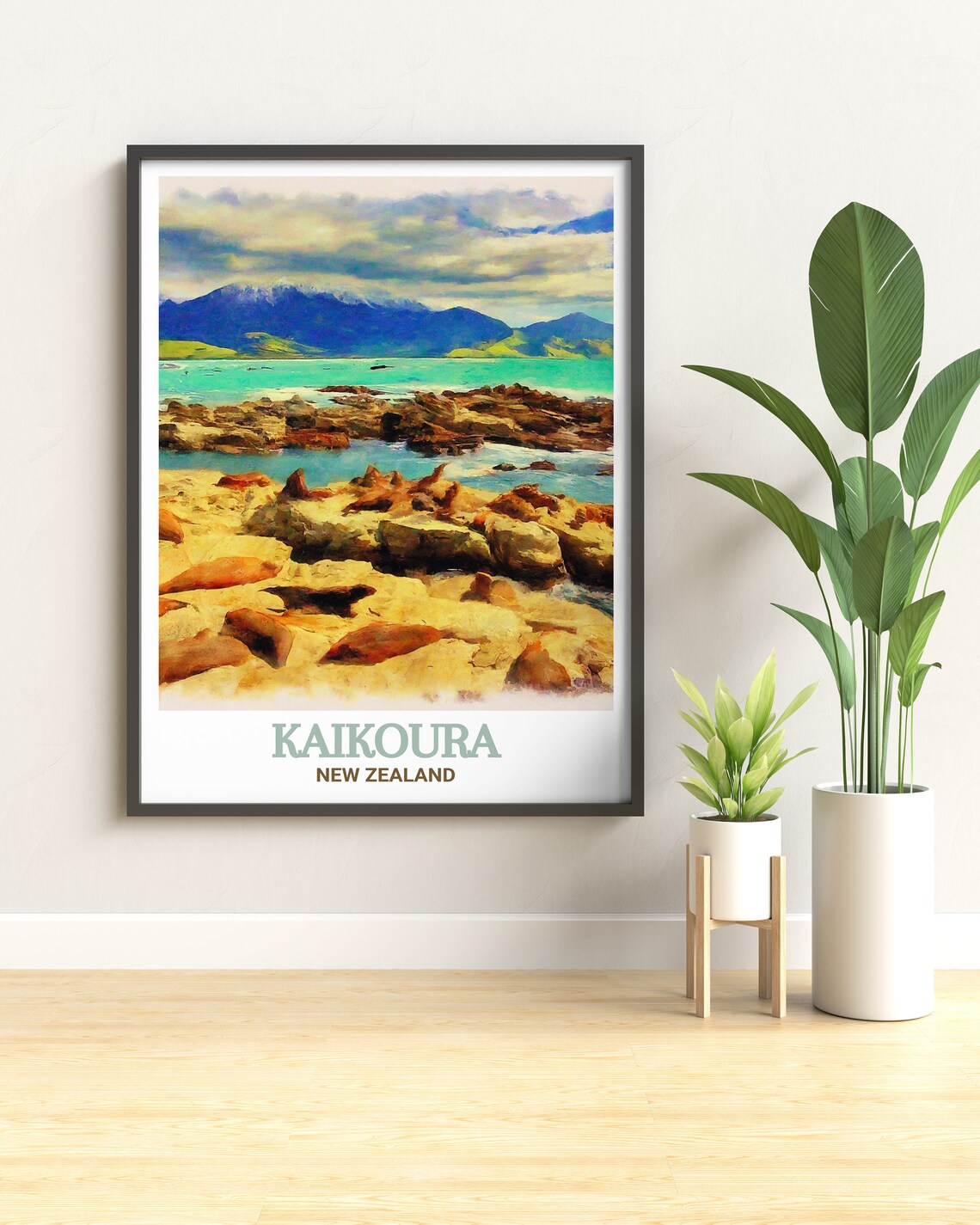 Kaikoura Seal Colony Rocky Shore New Zealand Wildlife Travel Poster - Image 2