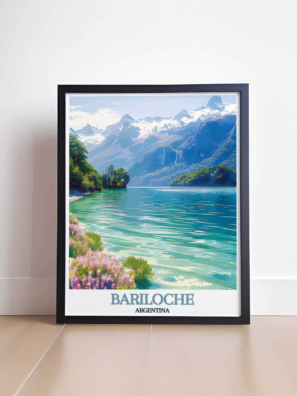 Bariloche Argentina Nahuel Huapi Lake Snowy Peaks Wildflowers Poster - Image 4