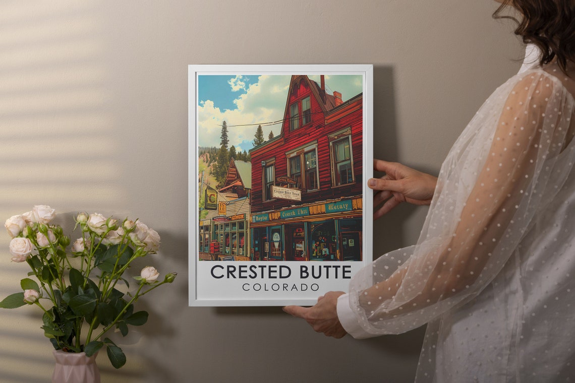 Crested Butte Colorado Historic Downtown Red Storefronts Poster - Image 2