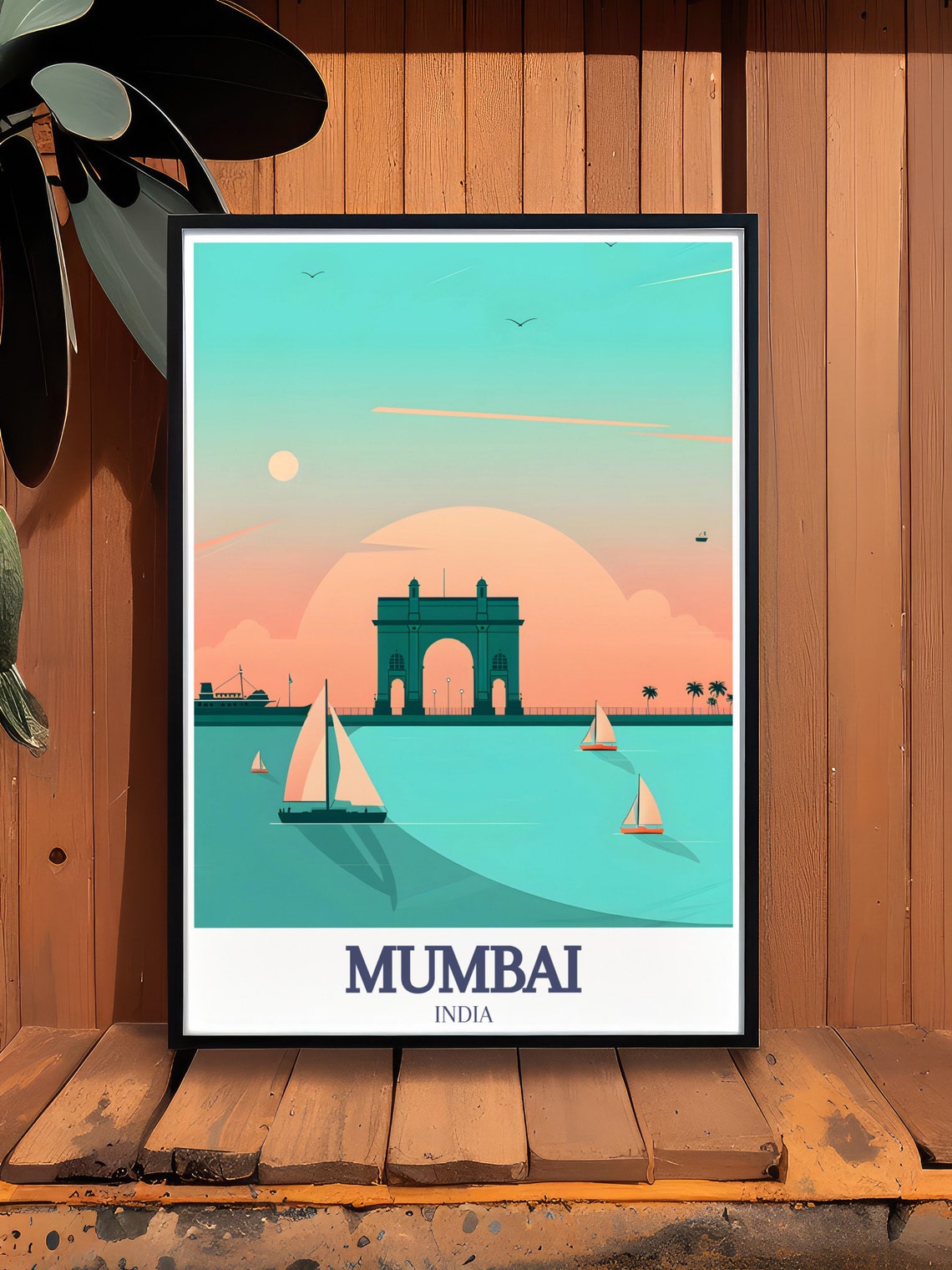Mumbai Travel Poster Gateway Of India Arabian Sea Travel Print Gateway Of India Arabian Sea Mumbai Art And Poster - Image 2