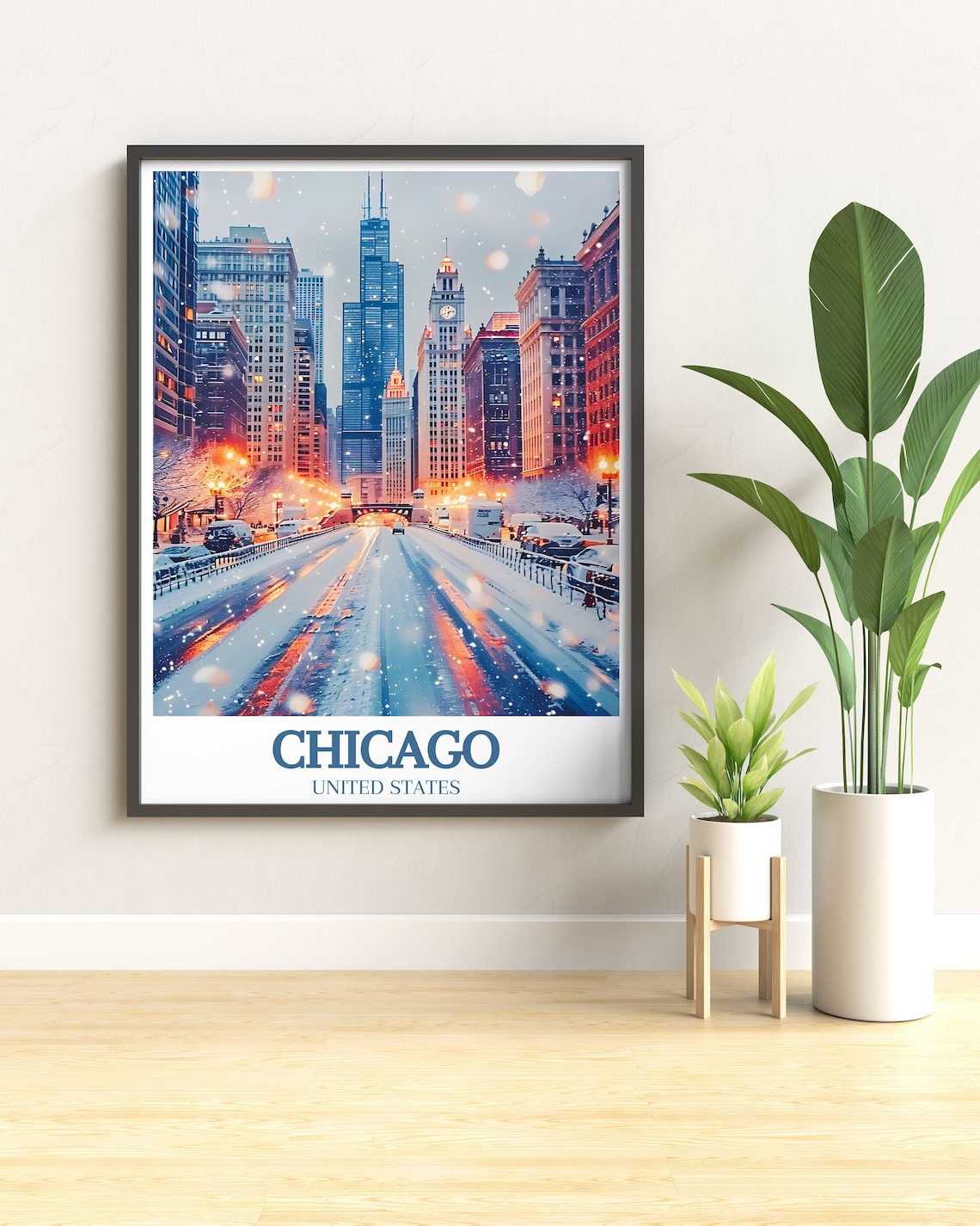 Chicago Art Collection, Magnificent Mile Travel Poster - Image 3