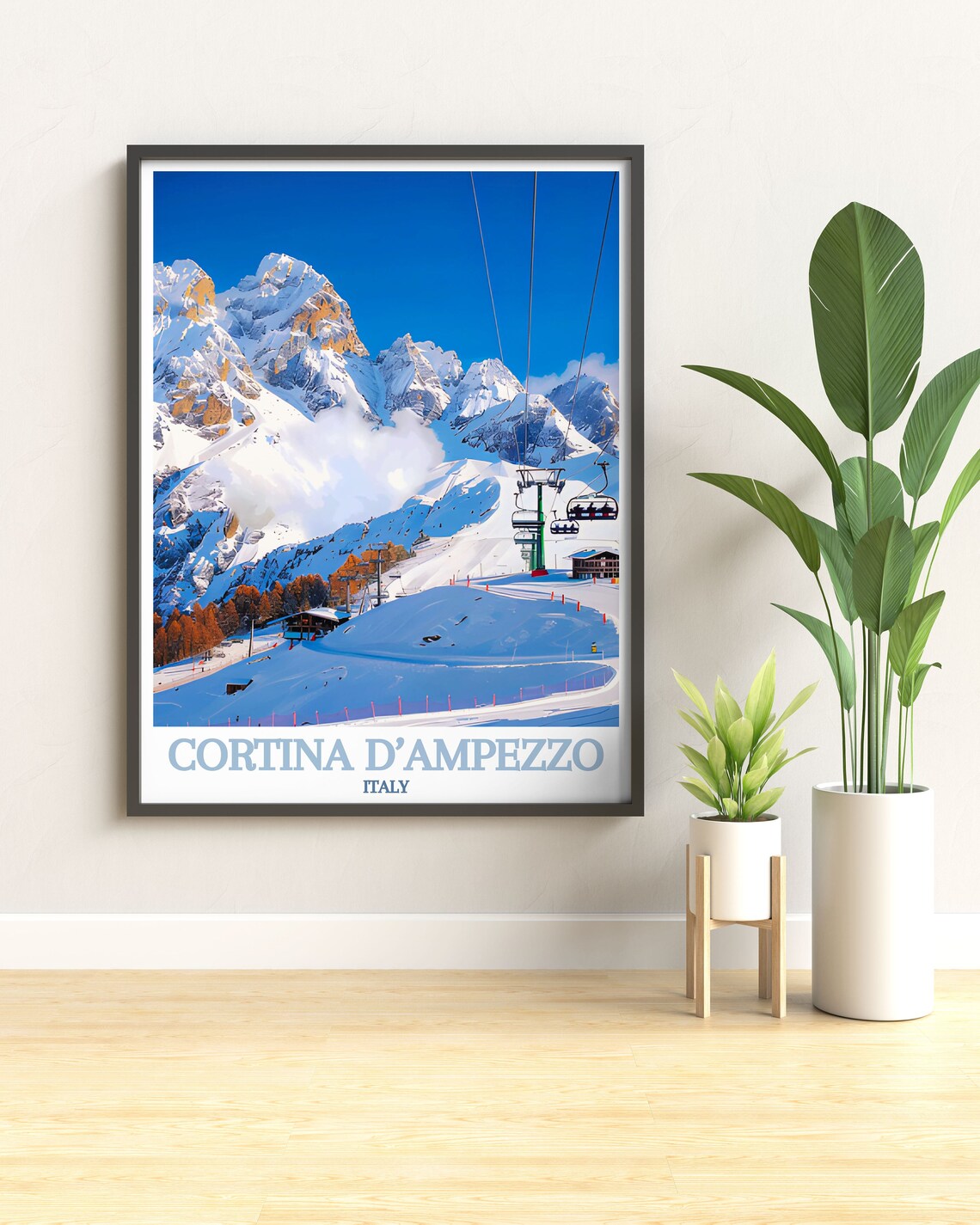 Cortina dAmpezzo Italy Ski Resort Alpine Peaks Travel Poster - Image 2
