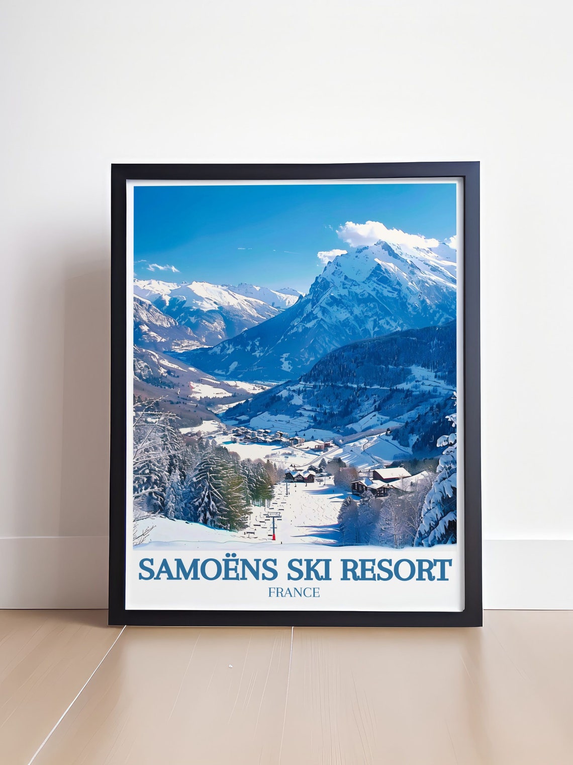 Samoens Wall Art Mont Blanc Grand Massif French Alps Decor Mont Blanc Grand Massif French Alps Art French Alps Travel Poster - Image 4