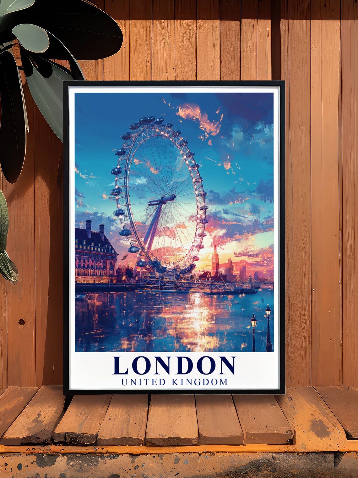 London United Kingdom London Eye Thames Sunset Big Ben Travel Poster - Image 3