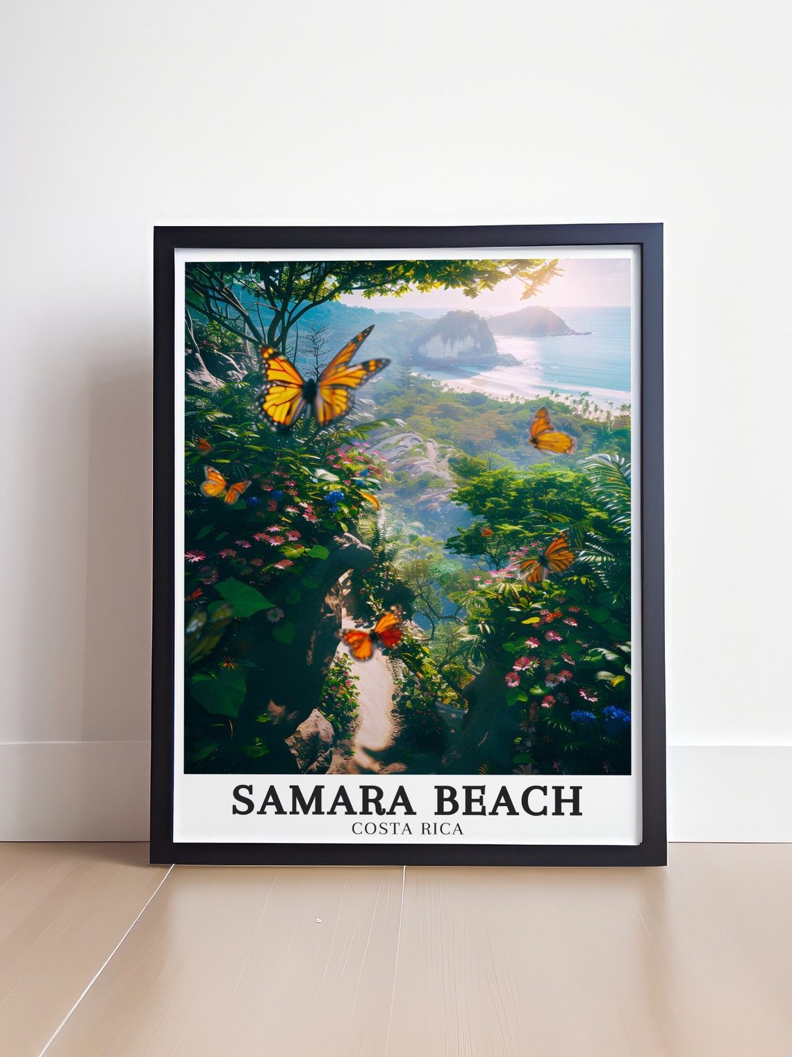 Samara Beach Costa Rica Butterflies Jungle Coastal View Poster - Image 4