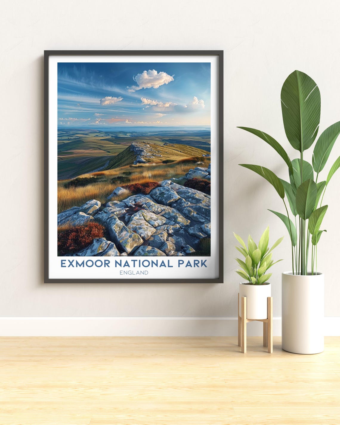 Exmoor National Park England Rocky Moorland Vista Hiking Travel Poster - Image 2
