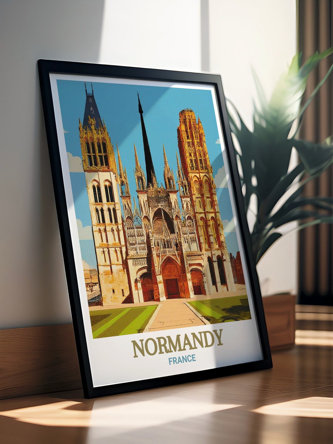 Normandy France Rouen Cathedral Gothic Architecture Travel Poster - Image 2