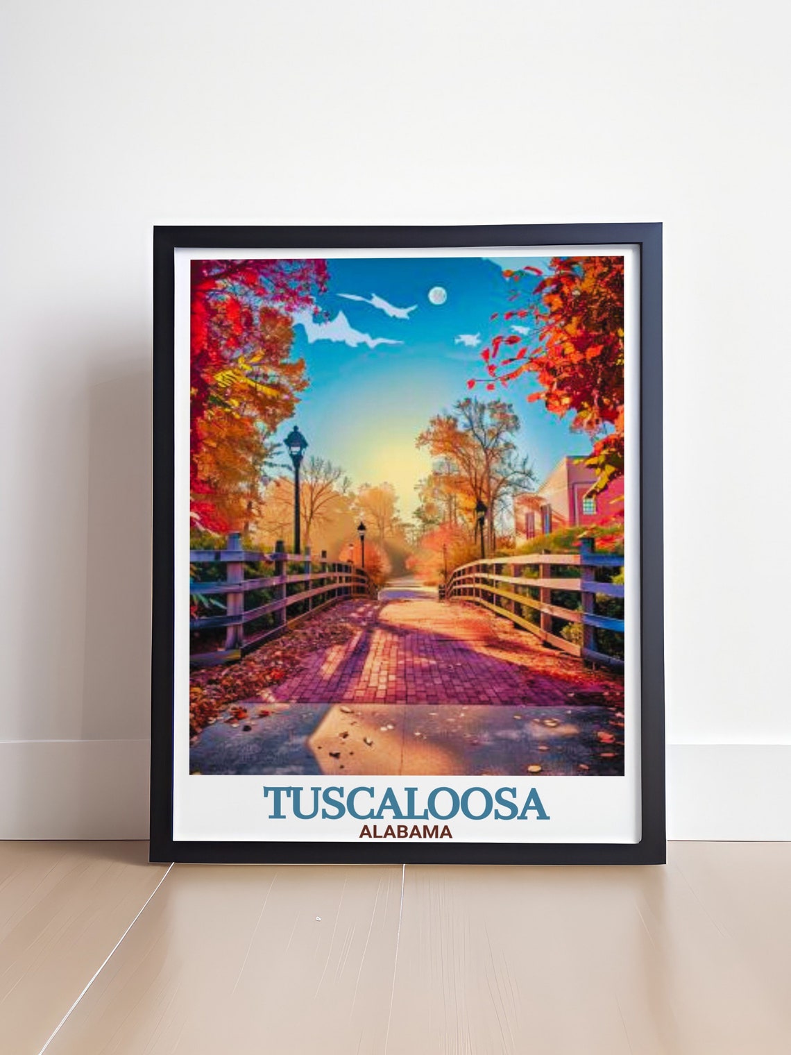 Tuscaloosa Travel Print Tuscaloosa Riverwalk And Skyline Art Tuscaloosa Skyline And Riverwalk Posters Tuscaloosa Riverwalk Wall Art - Image 4