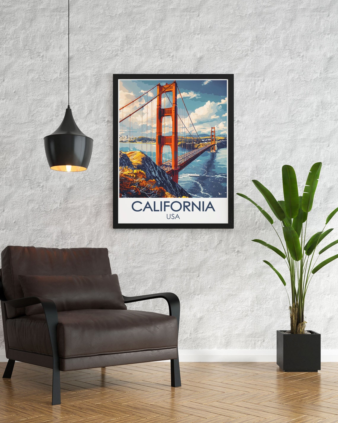 San Francisco Golden Gate Bridge California Travel Icon Poster - Image 3