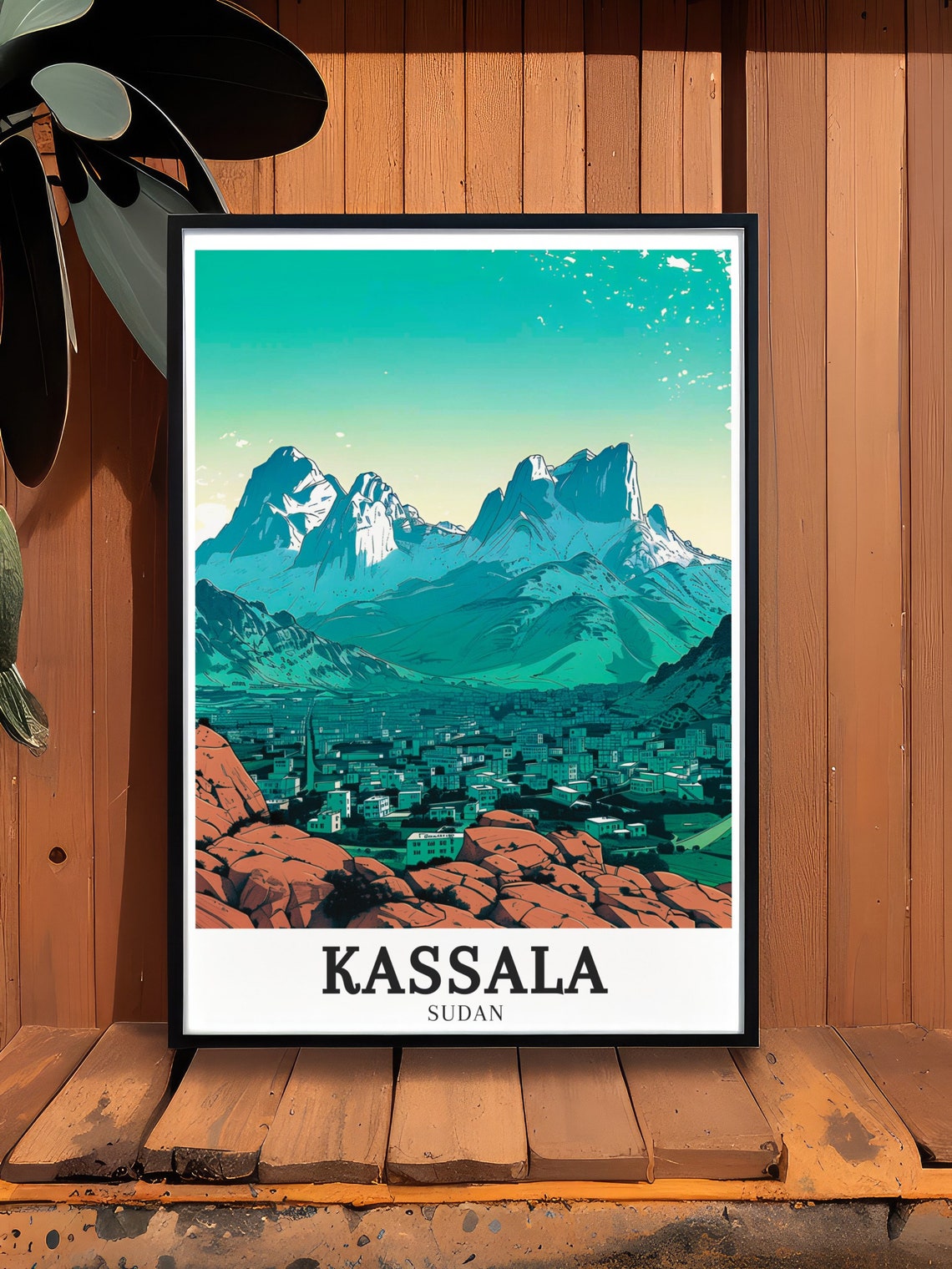 Kassala Sudan Taka Mountains Town Overlook Teal Peaks Poster - Image 2