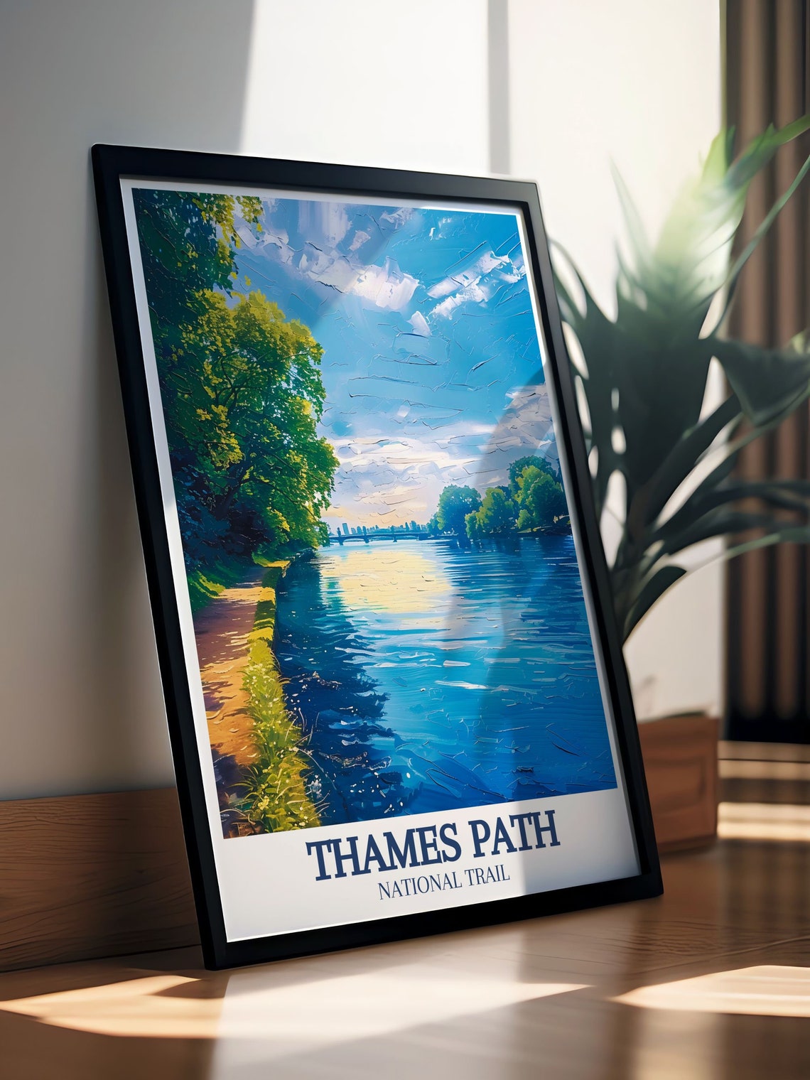 Thames Path England Morning River Light And Path Travel Poster - Image 3